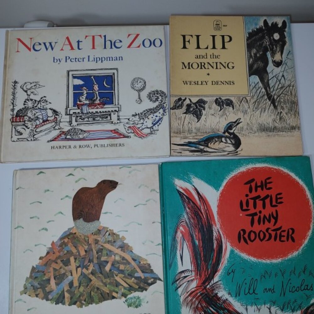 4 Vintage Kid's Book: Animal Adventure-3 HC 1 SC-Good